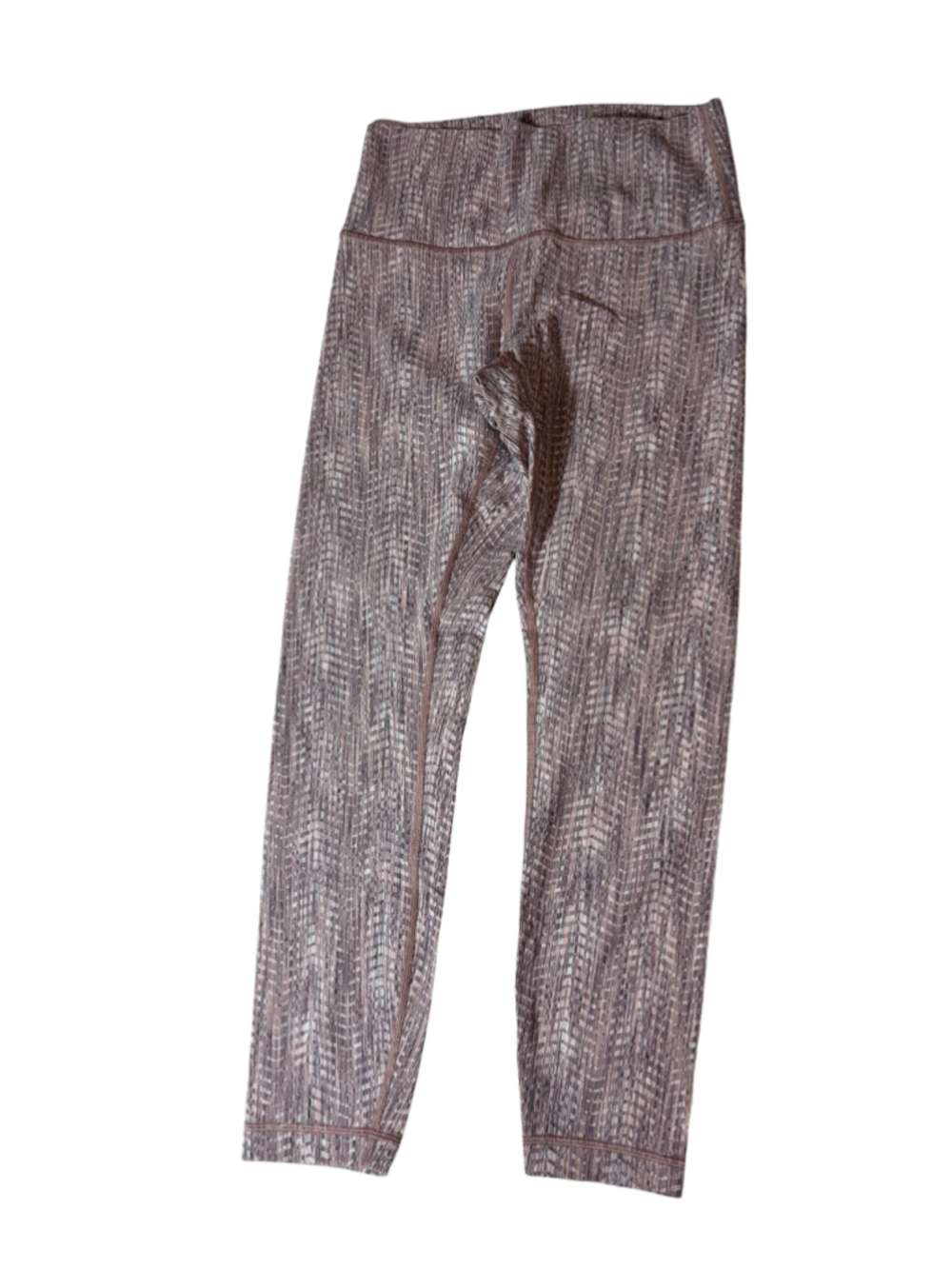 Lululemon Wunder Under Crop High-Rise Pink Arrow Jacquard Antique Bark Size 8